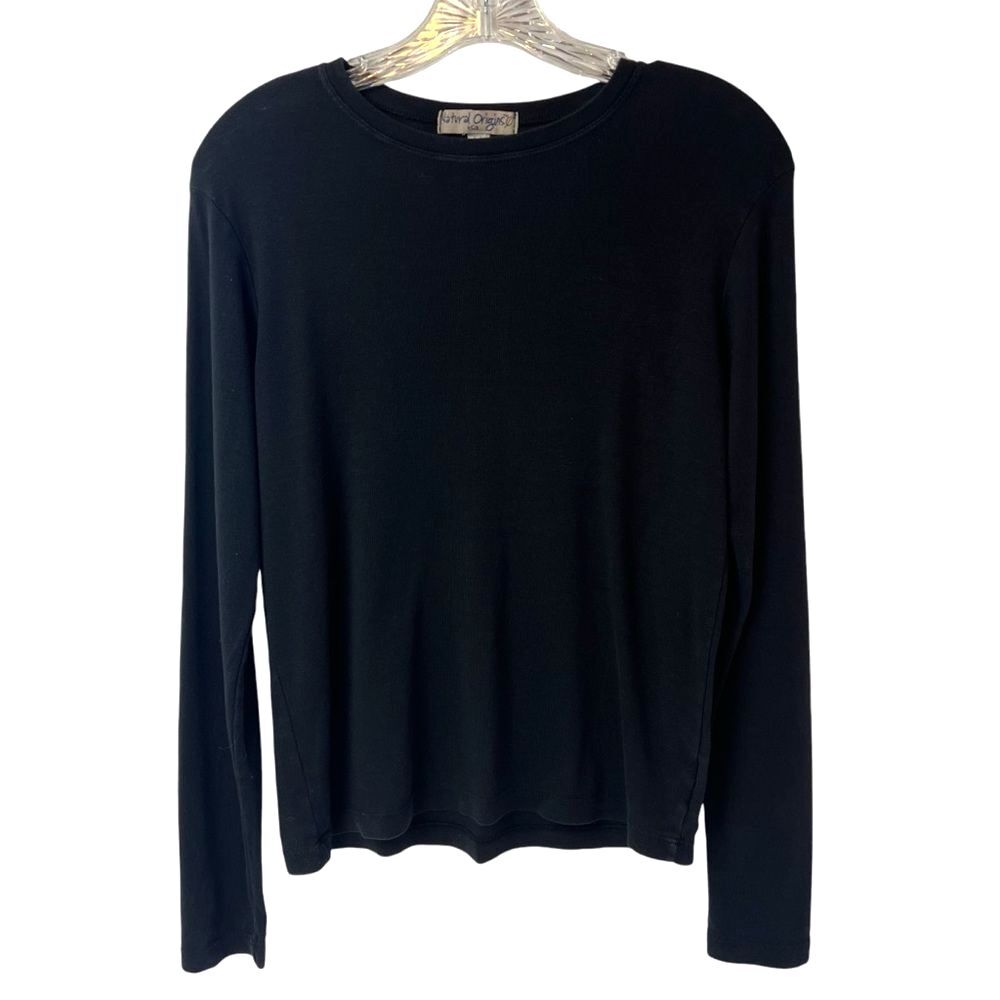Natural Origins USA Black 100% Cotton Long Sleeve Top Size M